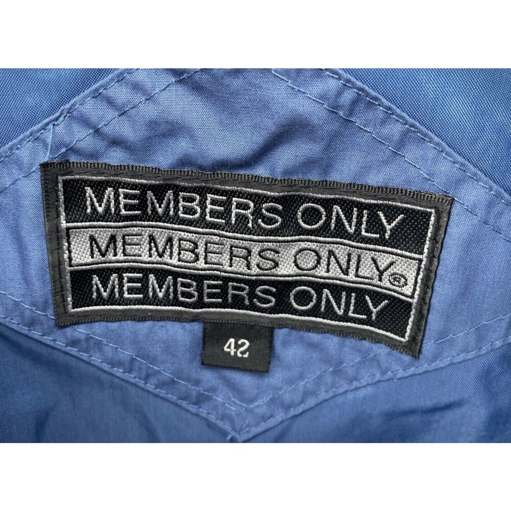 Members Only Jacket Mens 42 Large 4 Blue Bomber Full Zip Outdoors Vintage - Picture 5 of 11